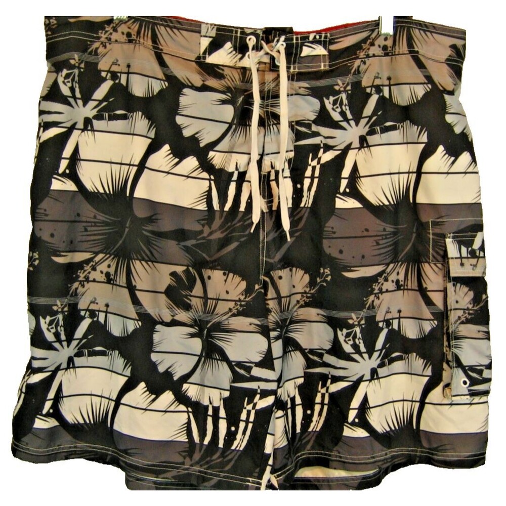 Mens Joe Boxer Multicolor Aloha Island Hawaiia Lined Swim Board Shorts sz 2XLx10